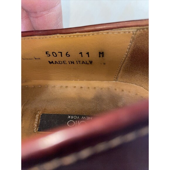 Folio New York Italy Dress Loafers Mens Size 11 M Brown Leather  Slip On Tassels main image 4